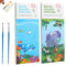 2 Books Mini Paint Pad 20 Pages Per Book Water Colouring Books for Children Water Magic Colouring Book Omes with Own Paints Water Colouring Book for Children Birthday Drawing Gifts With Paint Brush
