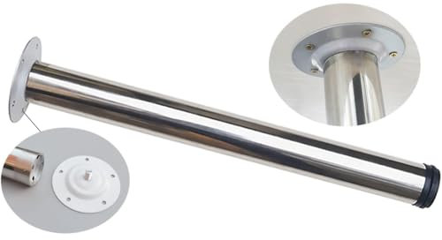 SFQEVHRZ Frühstücksbar Beine einstellbar， 1 Tischbein, Edelstahl-Tischbeine, rundes Rohr, Möbelbeine for Küchenarbeitsplatte, Frühstücksbar, Schreibtisch, Tischbein, 60 mm Durchmesser(H: 50cm)