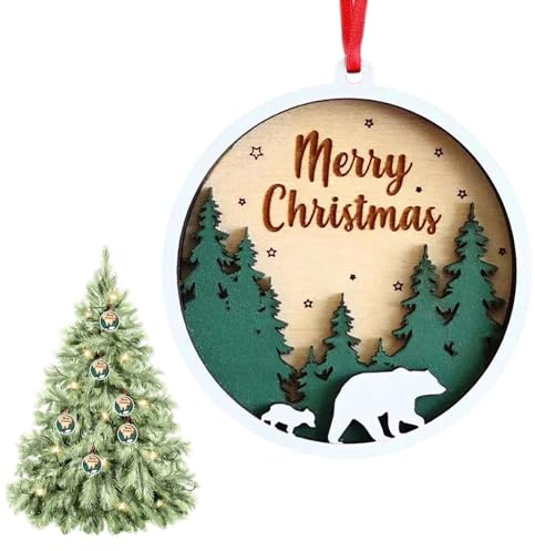 XIAOXIAOYU Placa para puerta con texto en inglés «Frohe Weihnachten», cartel para árbol de Navidad – Decoración de Navidad robusta con imagen de buzón rojo, cartel creativo de Navidad para puerta de