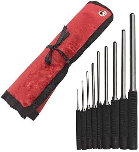 9-Teiliges Splintentreiber Set 1/16 Inch-5/16 Inch,Durchschlag Werkzeug,Roll Pin Punch Set,Durchschlag,Mit Aufbewahrungstasche Und 13 StüCk Hohl Federstifte,FüR Holz Kunststoff Leder