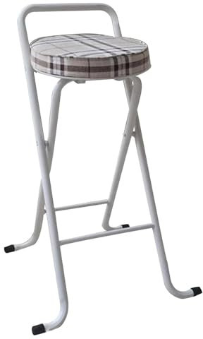 Taburete plegable portátil con cómodo asiento acolchado, silla alta plegable para adultos, taburete de bar alto para encimera de cocina y uso al aire libre