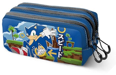 Sonic The Hedgehog - SEGA Greenhill-Estuche Portatodo Trick Fan 2.2, Multicolor, 23 x 11 cm