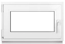 Framex Finestra seminterrata piccola in PVC bianco, Larghezza x Altezza 85 x 50 cm (850 x 500 mm), doppi vetri (32 mm), anta-ribalta, DIN sinistra, Premium
