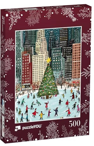 puzzleYOU: Puzzle 500 Teile „Schlittschuhfahren in New York“ – aus der Puzzle-Kollektion Weihnachten