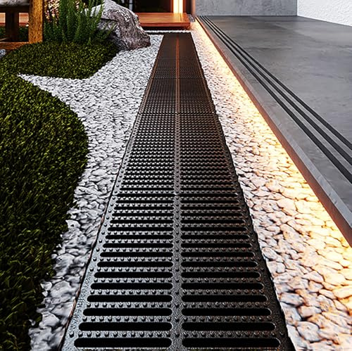 URUCHF Grilles de Drainage Couvercles de drains extérieurs à Installer sur Les tuyaux d'évacuation, Bouchons de drains en Plastique, Tapis de Drainage en Caoutchouc pour Jardin(500x350x30mm)