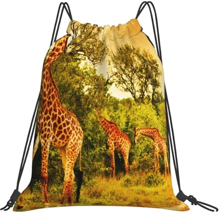 Hnnkloy Wilde Giraffe,Unisex-Sportrucksack mit Kordelzug, Freizeitrucksack, Turnbeutel, Rucksack mit Kordelzug