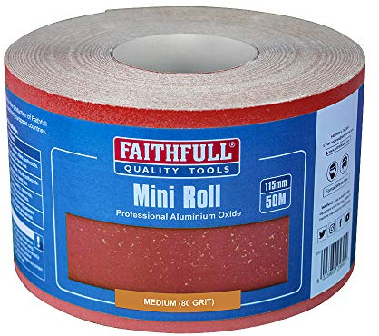 Faithfull FAIAR11580R Alox Paper Roll Red 115mm x 50M 80G