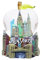 Zizo Schneekugel NYC Landmark in der Form des Big Apple auf einem Embossed Handgemalte NYC Skyline Basis