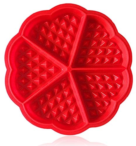 ZTSY Stampo da forno in silicone di alta qualità, a forma di mini-cuore, per creare waffle e muffin, colore rosso