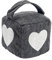 Nicola Spring Fabric Door Stop - Heart - Grey - Pack of 1 - Indoor Herringbone Decorative Wedge Stopper Interior Weighted Doorstop with Handle for Home, Office