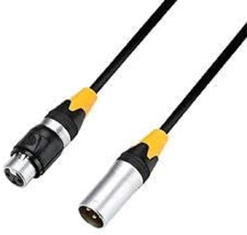 Adam Hall Cables 4 STAR DMF 0500 IP65 - Cable DMX, Rean XLR de 3 pines macho a 3 polos XLR hembra, negro, 5m