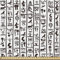 ABAKUHAUS ägyptisch Gewebe als Meterware, Hieroglyphensprache, Schön Gewebten Stoff für Polster und Wohnaccessoires, 1M (148x100cm), Weiß Schwarz