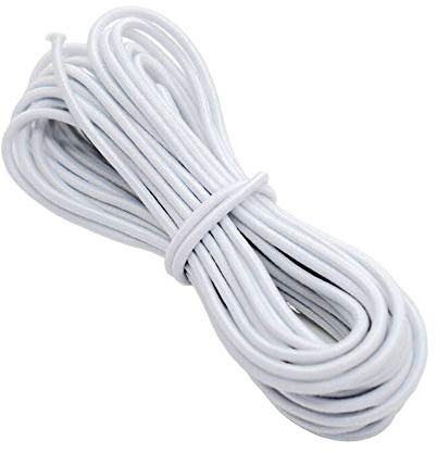 Elastische Kordel, zum Basteln, für Schmuck, Masken, Party-Hüte, erhältlich in 1 mm, 1,5 mm, 2 mm und 3 mm, weiß, 1mm - 10 metres