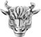 AMDXD Eheringe, 34MM Ring Hochzeit Mann Punk Stierkopf, Edler Edelstahlring, Verlobungsringe, Ehering, Freundschaftsringe, Partnerringe, Silber, Gr.70 (22.3)