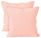 Encasa XO Baumwoll-Kissenbezüge, 2er-Set I 18x18 in (45x45 cm) - Pulver rosa I kein Einsatz I einfach Kissenbezüge I Maschinenwaschbar | Nur Innen benutzen