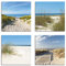 ARTLAND Wanddeko Strandbilder Leinwand Bilder Set 4 tlg. je 30x30 cm Quadratisch Wandbilder Landschaft Strand Sand Düne S6MI