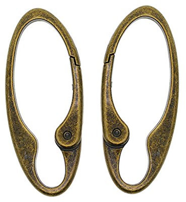 Oshhni 2 Piezas Vintage Bronce Mosquetón Ovalado Gancho Clip Llavero DIY