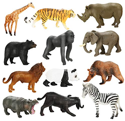 Achort 12 stücke Kunststoff Similation Wilde Tiere Figuren Modell Pädagogisches Erkenntnis Spielzeug, Action Figure Realistische Tiere Action Model Lernspielzeug Geschenk, Party Favors Kinder