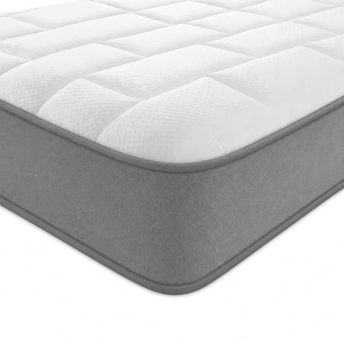 Starlight Beds Shorty-Matratze mit Federn und Memory-Schaum, graues großes Ziegelmodell, 17,8 cm Budget-Matratze, weiche Unterstützung, 75 x 175 cm