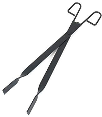 TTAMG Tongs de Largo Alcance Liso para Lumbre 45 cm Negro Acero Inoxidable