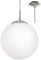 Britalia Satin Nickel & White Opal Glass Globe Shade Modern Pendant Ceiling Light | 25cm Diameter | 1 x ES E27 Lamp Bulb Required (Not Included) | 240 Volts