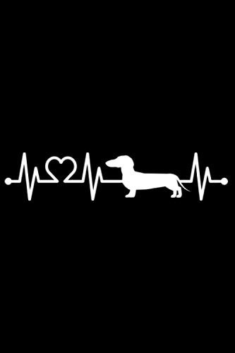 EKG Herzschlag Dachshund Dackel Teckel für Hundebesitzer: DIN A5 Doted Gepunktet 120 Seiten / 60 Blätter Notizbuch Notizheft Notiz-Block Hunde Motive Hundeliebhaber