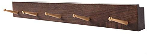 BHBXZZDB Nordischer Massivholz Messing Garderobenbügel nach der Wand Küche kreatives Regal (Farbe: Holzfarbe, Größe: 43,7 * 4,5 cm)