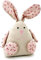 heimtexland ® Türstopper Hase mit biegsamen Ohren Tilda Blumen Stoff Dekohase Landhaus 30 cm Rosa Typ740