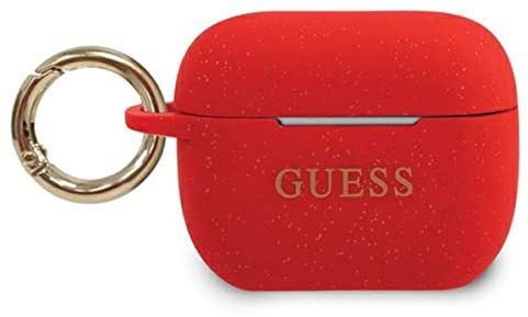 Guess GUACAPSILGLRE Abdeckung für AirPods Pro rot Silicone Glitter