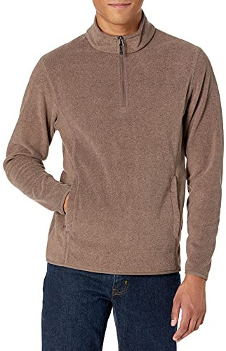 Amazon Essentials Giacca Invernale in Pile con Zip Corta Uomo, Marrone Puntinato, L