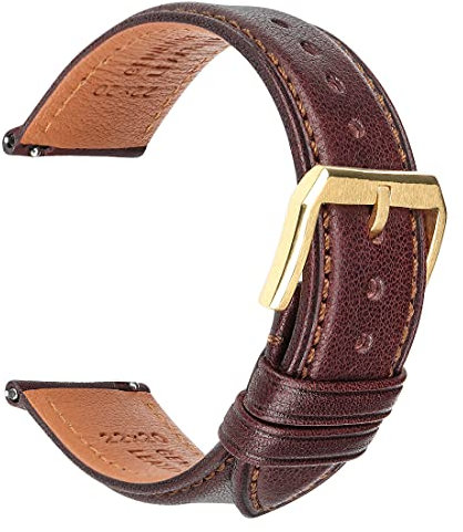 REZERO Schnellwechsel Uhrenarmbänder, Leder Uhrband, Ersatzarmbänder aus Italienischem Kalbsleder, Weiche Lederarmbänder für Herren, Damen 18mm, 19mm, 20mm, 21mm, 22mm, 23mm, 24mm