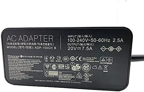 20V 7.5A 150W AC Adapter Charger 6.0X3.7mm Compatible for Asus ADP-150CH B TUF Gaming FX505 FX505D FX505DU FX505DT K571L K571LI K571G K571GT Laptop Power cord