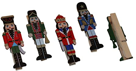 RiloStore 20 Stück Nussknacker an Klammern rot schwarz bt99 Vintage Holz Weihnachtsdeko Christbaumschmuck Nostalgie Deko Holz Weihnachtsmann Xmas Figuren Weihnachtsfiguren