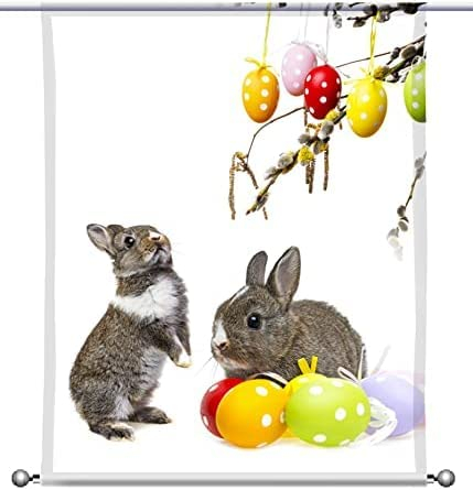gardinen-for-life Scheibenhänger Osterhasen - rechteckig mit Beschwerung, toller Scheibenhänger transparent, in verschiedenen Größen, schönes Ostermotiv (HxB 75x60cm)