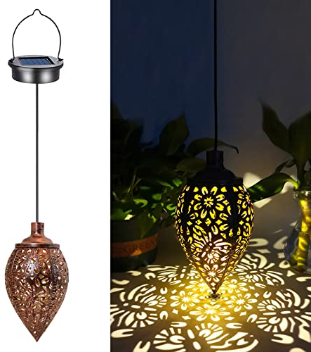 Solarleuchten Garten Hängend Retro, Solarlampen Für Außen Garten Hängend Orientalisch, Solar Lampions Außen Wetterfest Warmweiß, Solarlaterne Für Außen Wasserdicht Vintage Led Gartenbeleuchtung Solar