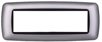 Placca Compatibile Con Bticino Living, Placche Plastica Bombata, 1 Pezzo (7 Posti/Moduli,Silver)