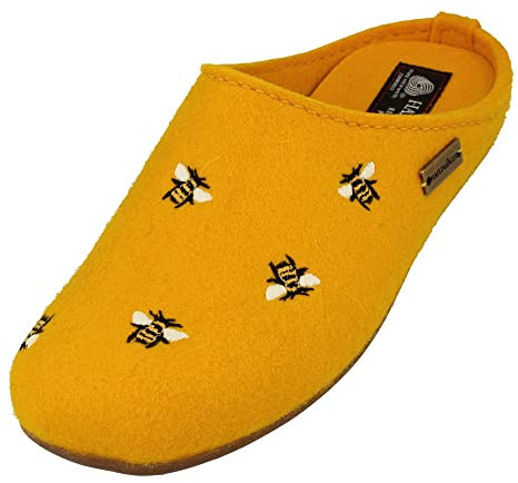 HAFLINGER Everest Api Filzpantofffeln mit Applikation Mais (252), Gr. 39