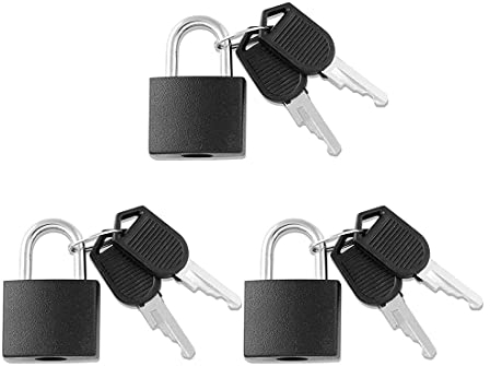 Androxeda 3 Pièce Mini Cadenas Valise avec 2 Clés Petits Cadenas à Bagage Serrures à Bagages pour les Sacs à Dos les Valises de Voyages, les Casiers, 3.3 x 2,1 cm