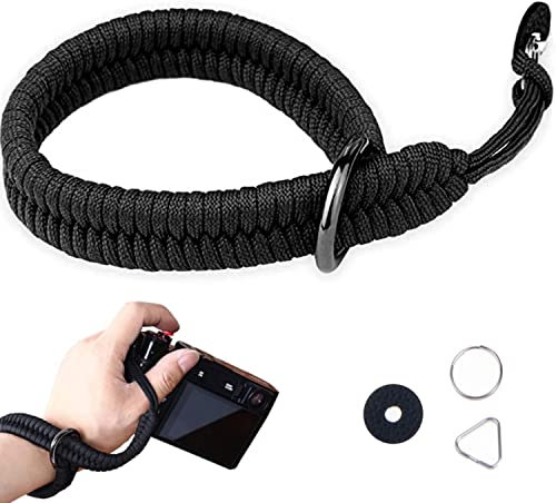 Kamera Handschlaufe, KameraGurt Handgelenk, SLR Wrist Strap, Kamera Handschlaufe Verstellbar, Kamera Schnellverschluss Gurt, Compatible with Canon, Nikon, Sony, Olympus, Pentax, Leica, 35cm, Schwarz