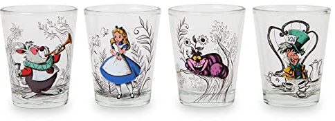 Disney Alice nel paese delle meraviglie scene di mini whisky 56,7 g, set di 4 | Home Barware per liquori e bevande