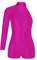 CHICTRY Body da Ginnastica Artistica Bambina Paillettes Metallico Leotards Vestito Danza Classica Jumpsuit Manica Lunga Body da Balletto Jazz Danza Moderna Performance Rosa Caldo A 7-8 Anni