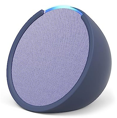 Echo Pop | Full sound compact Wi-Fi and Bluetooth smart speaker with Alexa | Lavender Bloom and a Made For Amazon Sleeve for Echo Pop (2023 release), Blue