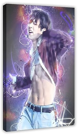 K-Pop Jeon Jungkook BTS-Poster, Leinwand, Poster, Wandkunst, Dekordruck, Bild, Gemälde für Wohnzimmer, Schlafzimmer, Dekoration, 30 x 45 cm