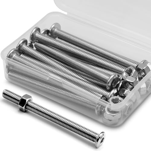 (15 Ensembles) Vis M6 x 60mm en Acier Inoxydable 304 Avec tête Plate Hexagonale et écrous - Connecteurs de Mmeubles