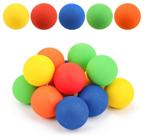PEUTIER 15st Kniehockeybälle, Hockeybälle Mini Hockey Bälle für Kinder Indoor Hockey Floorbälle Bunt Weiche Schaumstoffbälle Sport Mehrere Farben für Mini Schlägernetze Party, 5cm