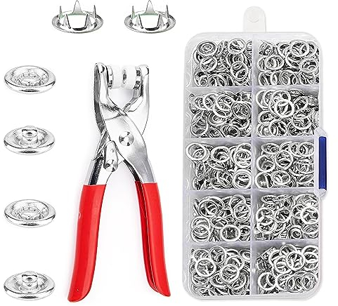Zepitniy 200 Kits 9,5mm Pince Bouton Pression Metal Pince a Pression Couture avec Pinces Pression Metal Couture pour Couture Maison