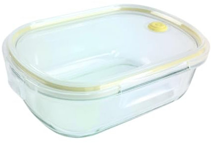 Neoflam Luftdichte Küchenaufbewahrung mit Deckel, ovaler Bento-Glasbehälter mit Entlüftung, mikrowellengeeignet, spülmaschinenfest und ofenfest (1,2 Liter/4,8 Tassen)