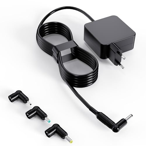 65W ASUS Ladekabel Laptop, Ladegerät für ASUS Chromebook Zenbook VivoBook 14 15 16 17 S15 S14, ASUS Adapter (mit 4 verschiedenen runden Anschlüssen)