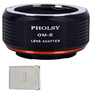 PHOLSY Manuale Adattatore per Lente: Compatibile con Obiettivi Olympus OM e Corpo Fotocamera Sony E (NEX), OM su E