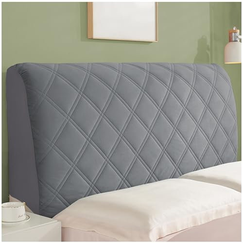 NNSMUN Bettkopfteil Hussen All-Inclusive Kopfteilbezug Bett Kopfteil Bezug für Bett Bettrückwand überzug Stretch Abdeckung Kopfteil Polster Bett Kopf RückenlehneBezug (Dunkelgrau(B),220CM)